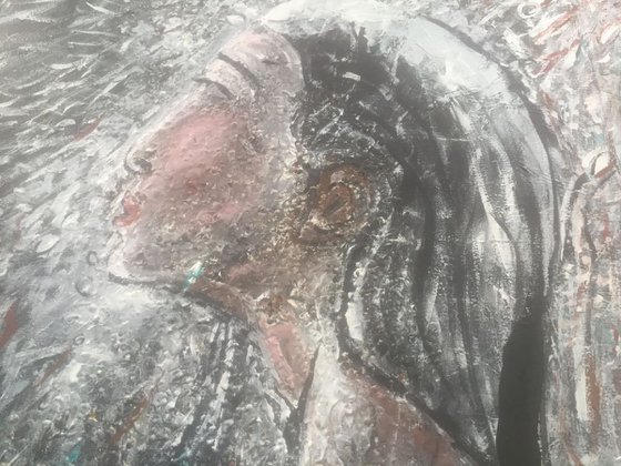 Girl in Shower Large Acrylic Painting Fine Art Canvas Painting Abstract Wall Art Art Water Paintings Rain Art For Sale Buy Art UK Gift Ideas Free Shipping