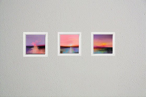 Purple Sky! Sunset Painting! Small Painting!!  Ready to hang