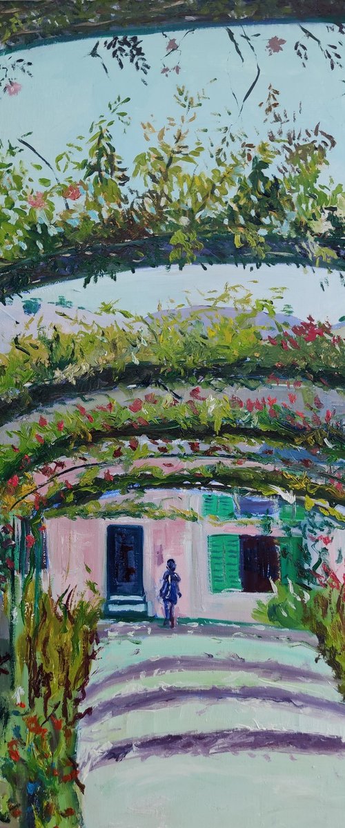 Impressionist landscape of the garden of Giverny 'Floral Walk' by Linda Clerget