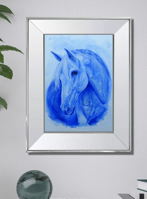 The Blue Horse by Mel Davies Original Art