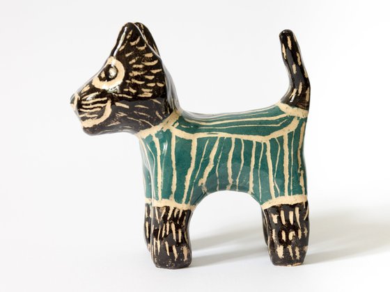 Ceramic sculpture Dog 10 x 10 x 4,5 cm