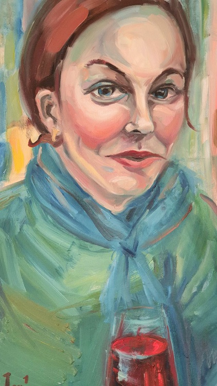 Woman With A Wine Abstract Female Famous Faces P Artfinder