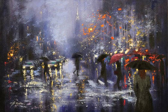 Streets of New York 5 Blue Rain