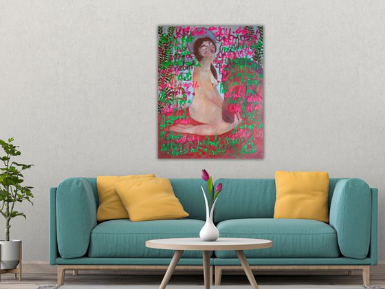 Woman Nude, Pop Art, canvas, mixed media - ANTIFRAGILE - 100x80 cm