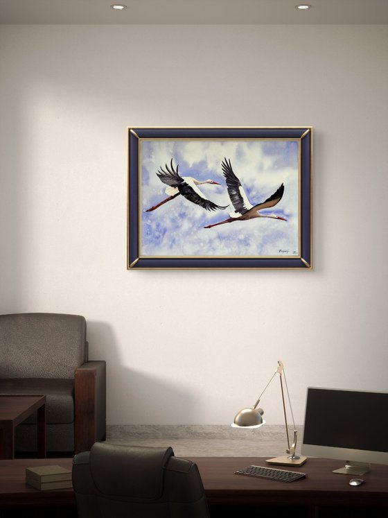 Strok Heron Wader Ardea Hern