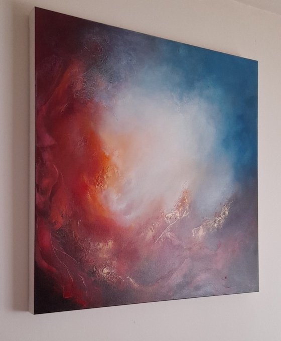 WRATH OF ANGELS XIV (LARGE SKYSCAPE/CLOUDSCAPE OIL PAINTING 80CMS X 80CMS)