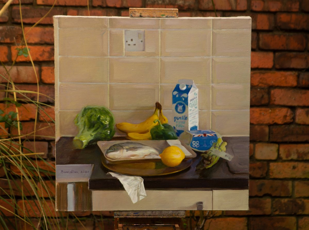 Impressionistic Still Life Oil Painting By Anastasia Borodina, 26 X 26, 11,22 - Original Oil Painting, Original Artwork