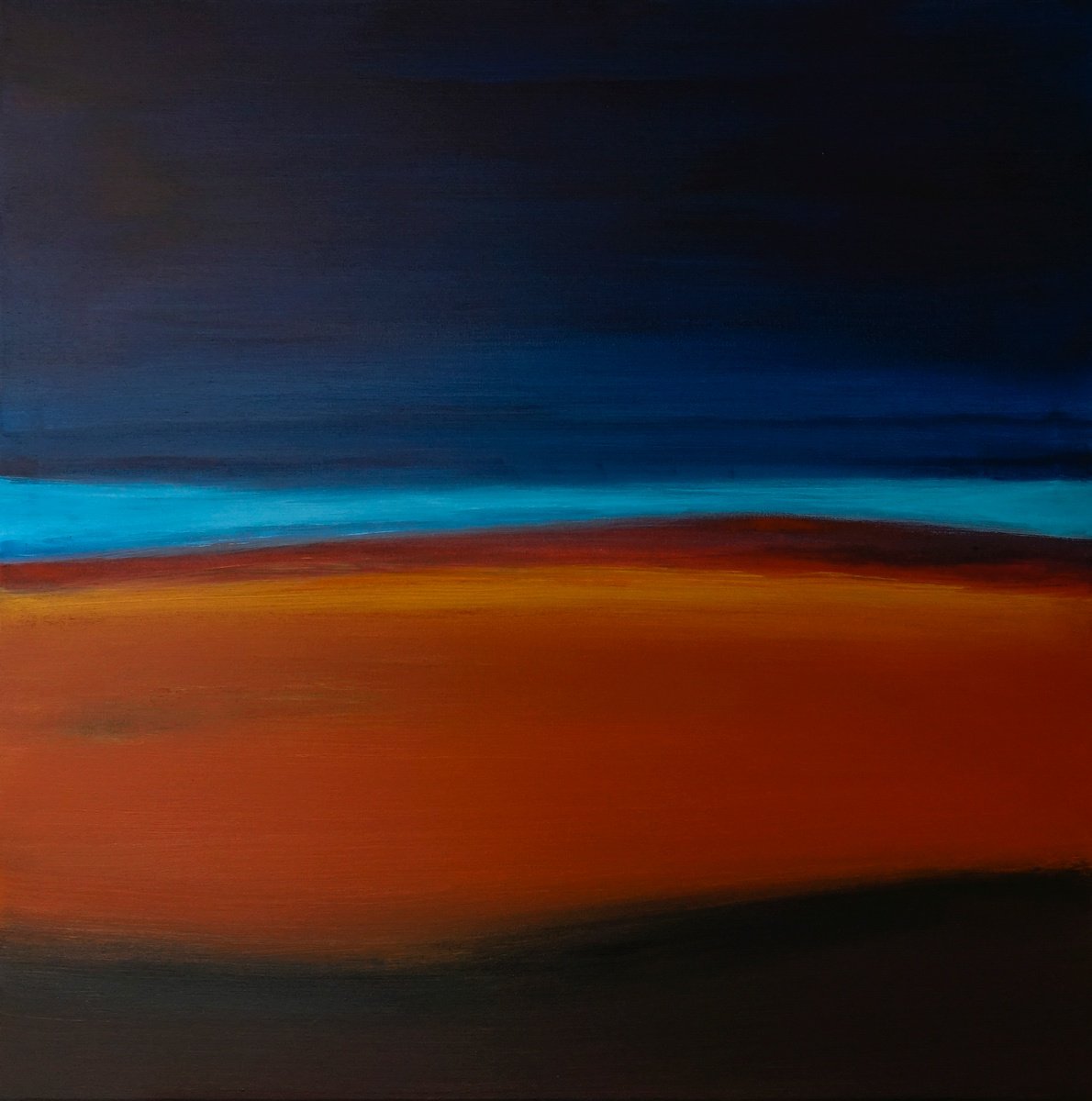 Abstract Landscape Acrylic Painting By Pier Maurizio Greco, 31 X 31", Cresta, Original Artwork