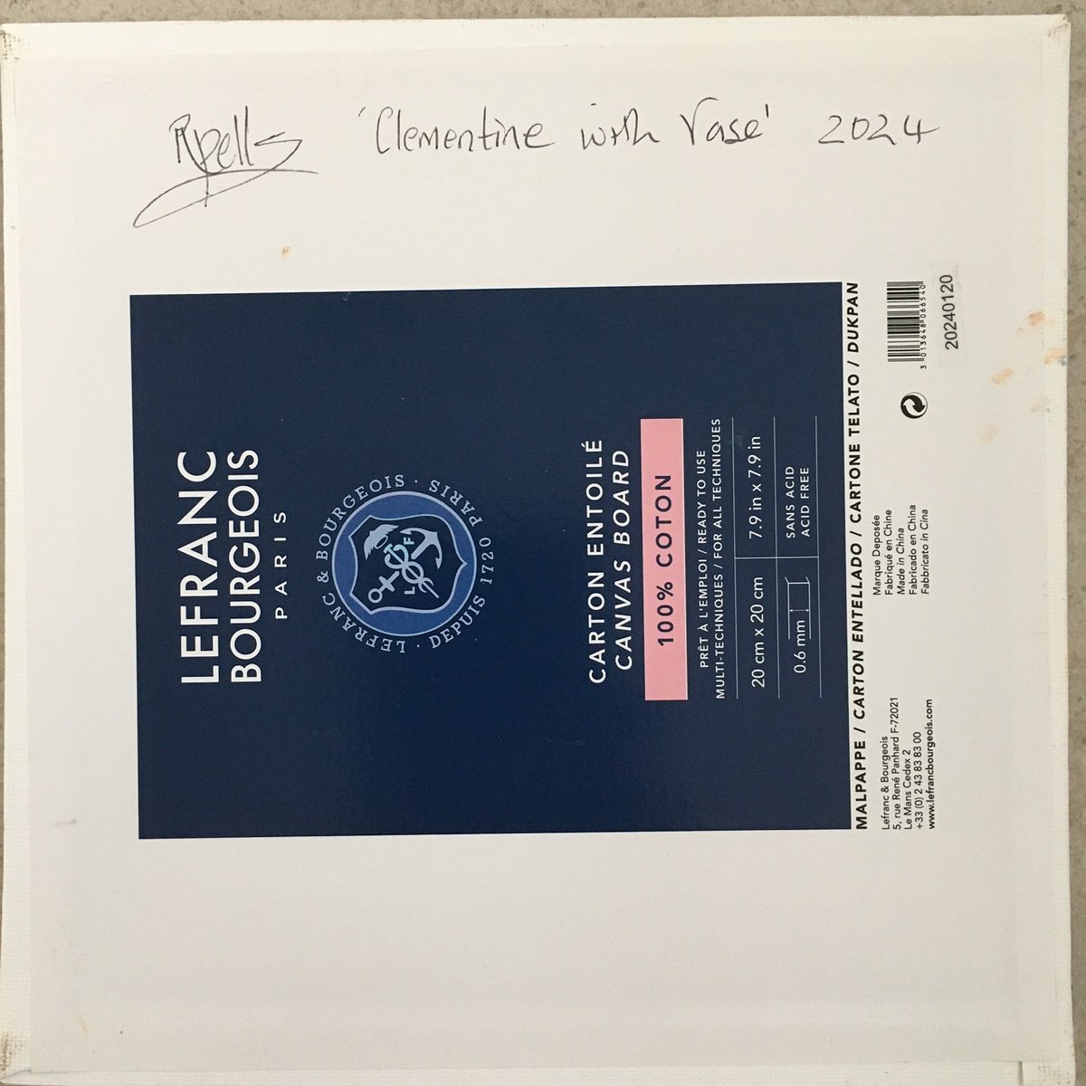 Impressionistic Still Life Oil Painting By Rebecca Pells, 8 X 8", Clementine With Vase, Original Artwork