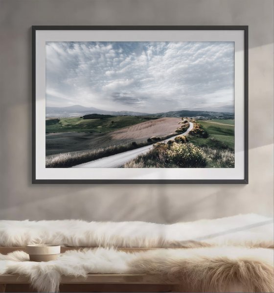 White road in Val d'Orcia
