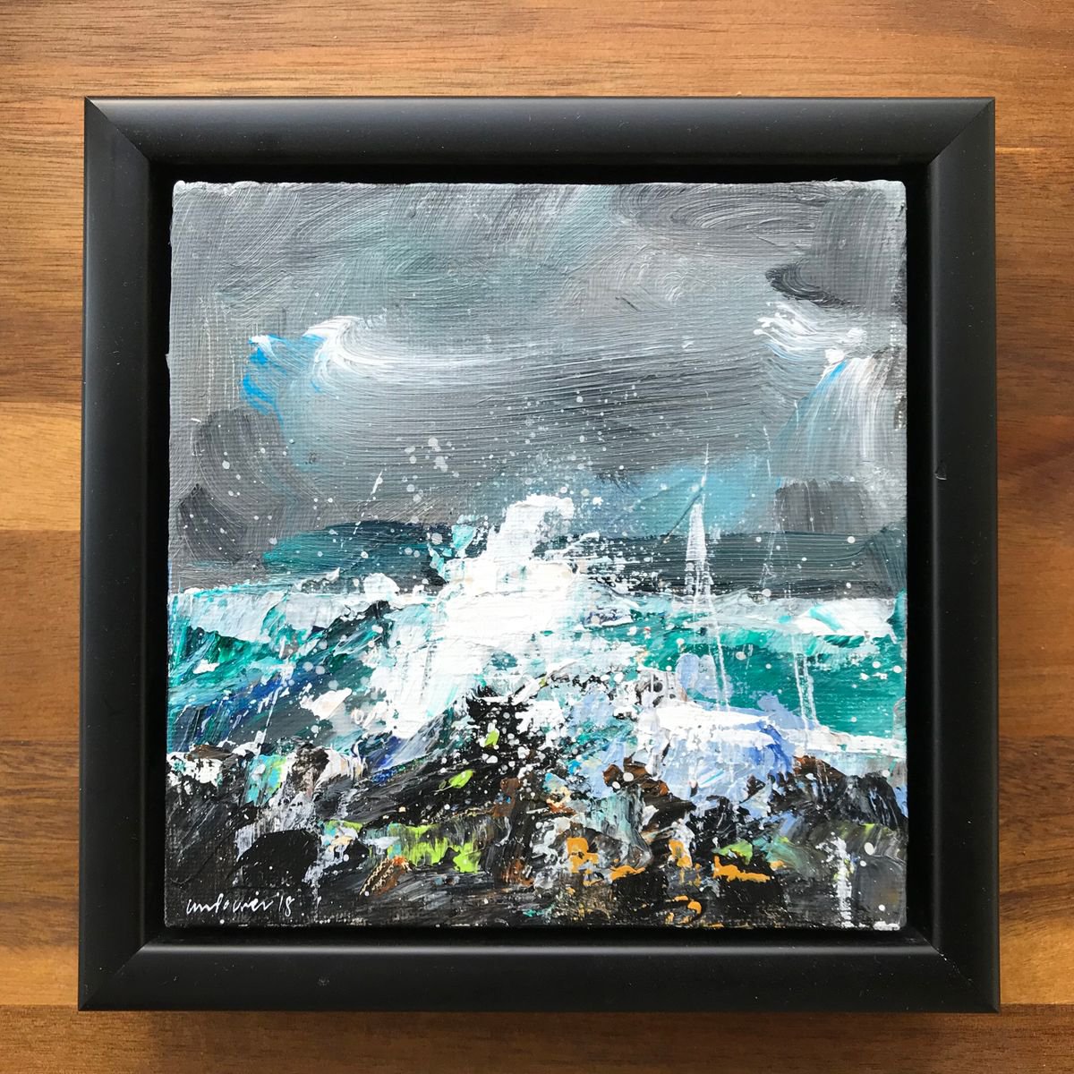 Sea Spray Seascape By Luci Power, 7 X 7, Artwork For Sale On Artfinder
