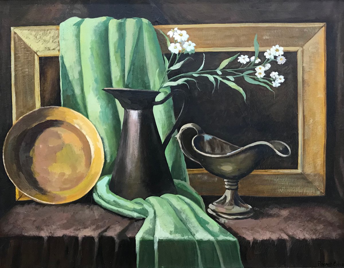 Original oil painting Golden frame - 70x55 cm (2017) by Evgeniya Roslik
