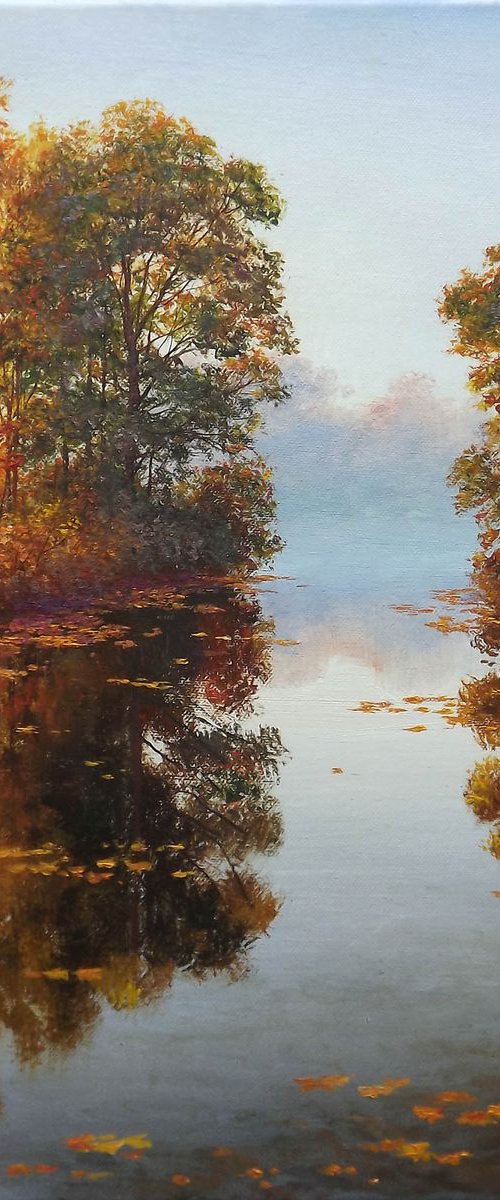 Sunny Autumn Day on the River by Oleg Riabchuk
