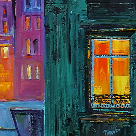 City Cat and Night Lights