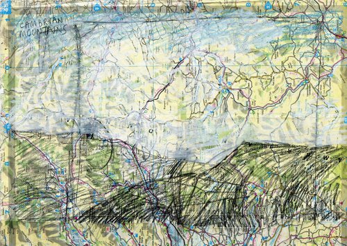 Roadless Map, Cambrian Mountains by Elizabeth Anne Fox