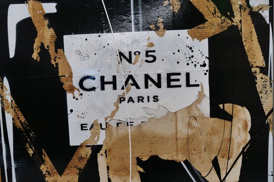 Ripped Chanel 140cm x 100cm Book Page Urban Pop Art