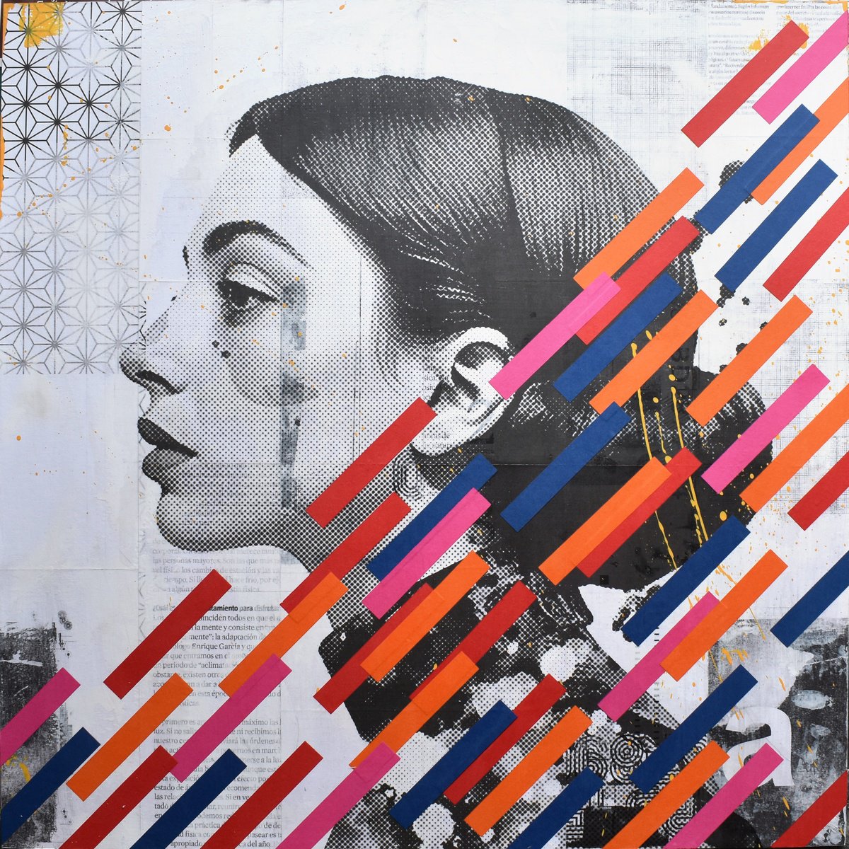 Urban And Pop Collage , 322_Mysterious Woman By Manel Villalonga, 24 X 24, Artwork For Sale On Artfinder