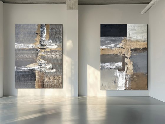 Golden Horizons: Golden Axis Diptych