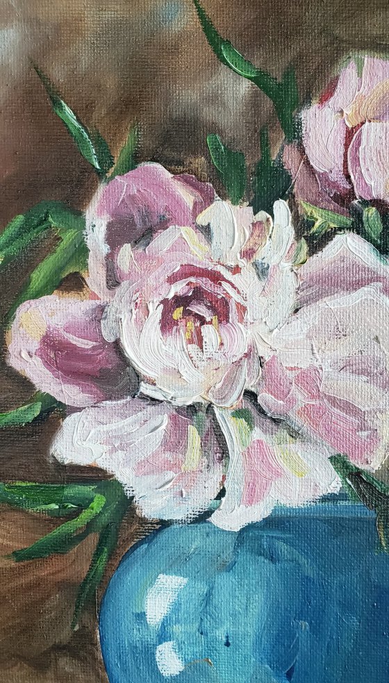 Flower - Peony - "In a Blue Vase"