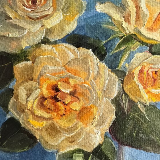 Yellow roses still life