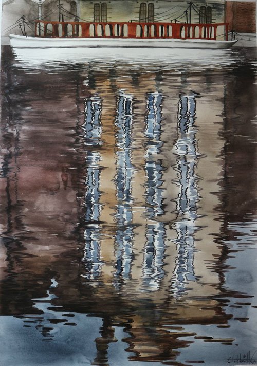 Reflection in water (2019) Watercolor 60*42cm by Eugene Gorbachenko