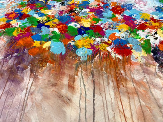 Mystic Garden - LARGE, MODERN, PALETTE KNIFE ABSTRACT ART – EXPRESSIONS OF ENERGY AND LIGHT. READY TO HANG!