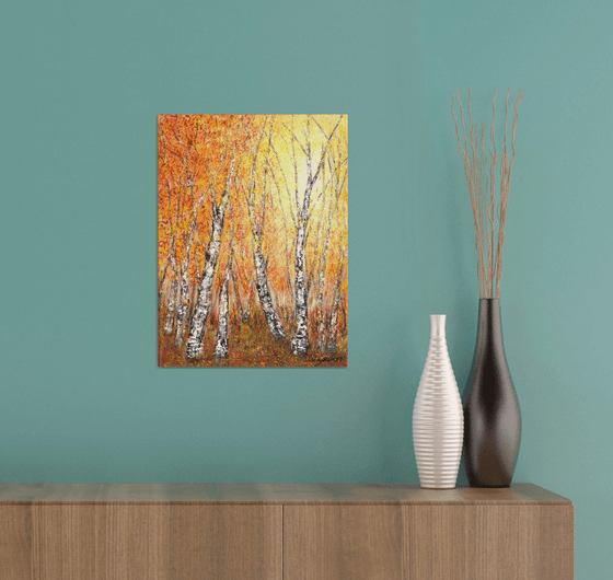 Autumnal birch trees