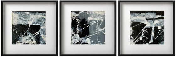 Abstract No. 15720 19-21 black & white  -set of 3