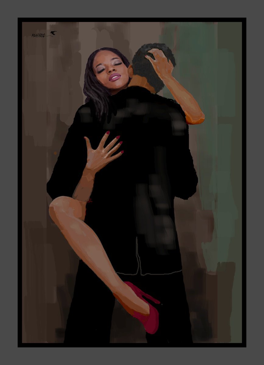 Expressive Portrait Painting By Joe Mcharg, 31 X 43, A Very Warm Welcome #4, Original Artwork