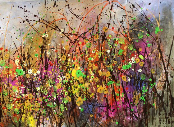 Mystical Gardens - Extra large original abstract painting