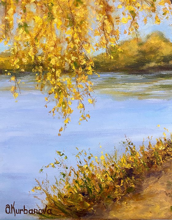 Golden Birch by the Water