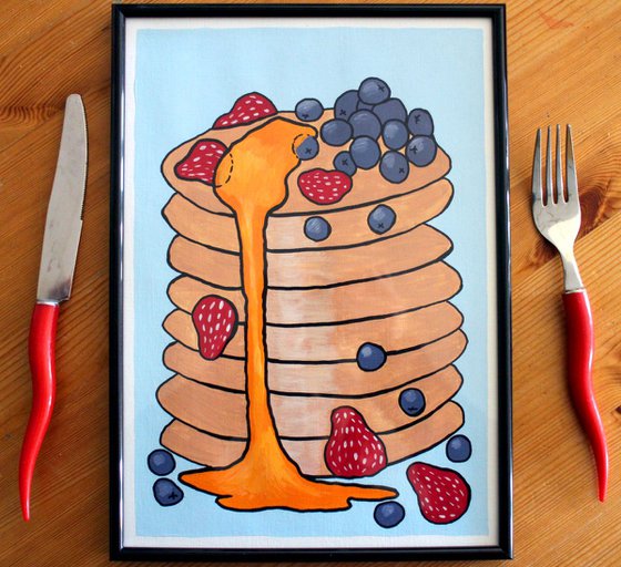 Pancake Tower Pop Art Painting On A4 Paper