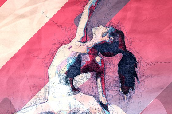 Ballerina - Reaching For The Stars - Pop Art Modern Poster Stylised Art