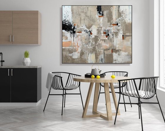 Tranquility - XL LARGE,  TEXTURED ABSTRACT ART – EXPRESSIONS OF ENERGY AND LIGHT. READY TO HANG!