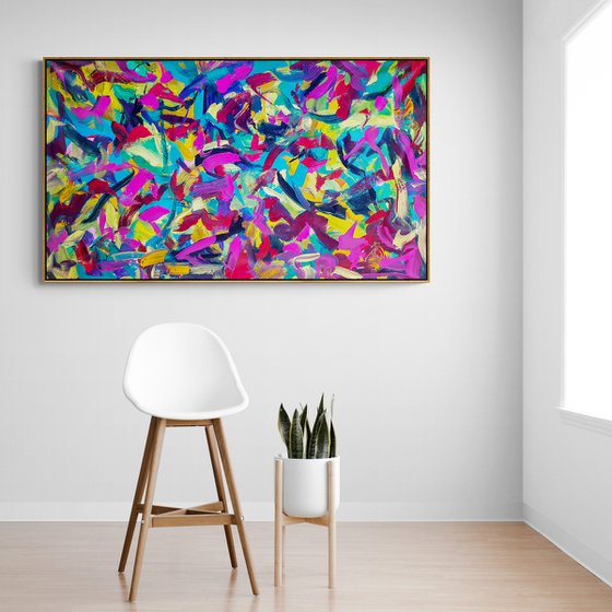 Romio - (H)102x(W)170 cm. Colorful Abstract Art