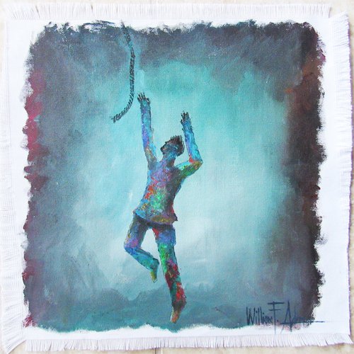 At the End of Your Rope ... LET  GO! "  (version #2- male) by William F. Adams