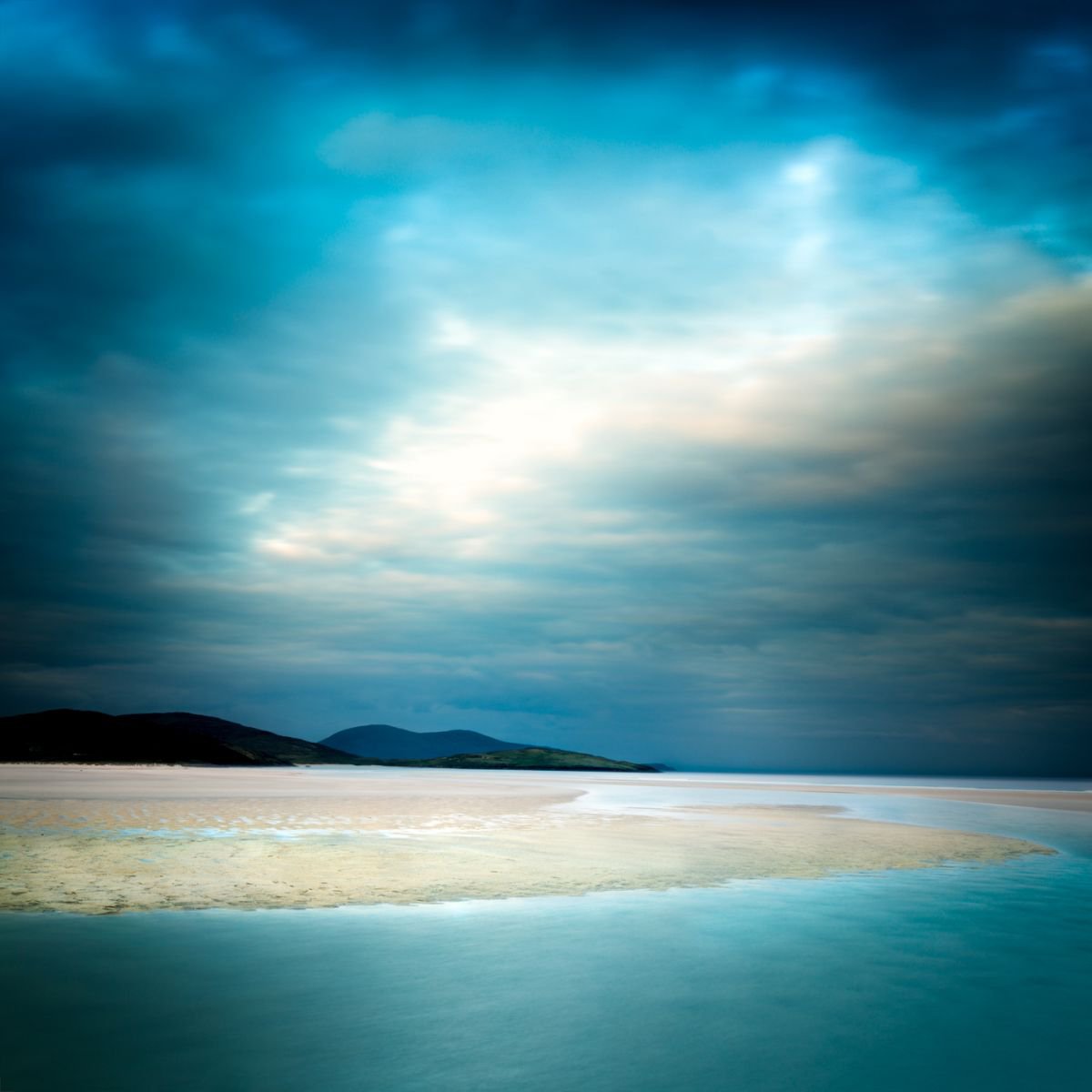 Impressionistic Landscape Photograph By Lynne Douglas, 44 X 44", Colours Of The Sea, Original Artwork