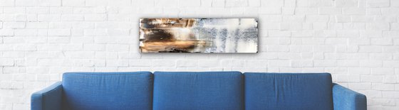 "Mudslide" - FREE USA SHIPPING + Special Price - Original PMS Abstract Acrylic Painting On Reclaimed Wood - 41.5" x 11.5"