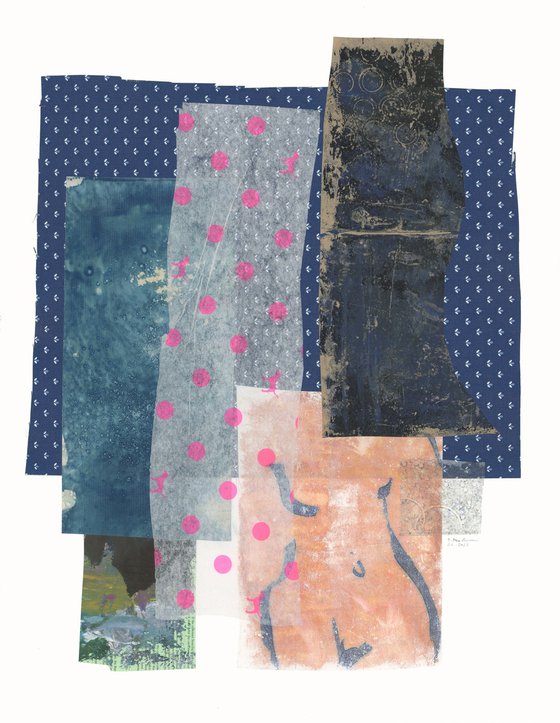 Abstract collage set with nude