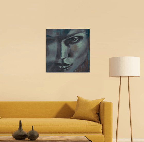 INTENSE / grey tints portrait of a black woman