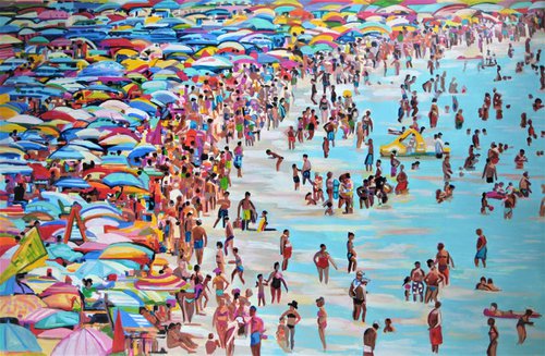 At the beach ,Extra Large / 142 x 92 x 4 cm by Alexandra Djokic