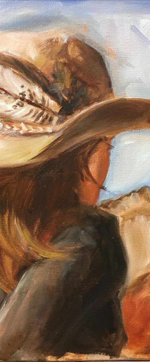 Contemplative Cowgirl by Leslie Singer