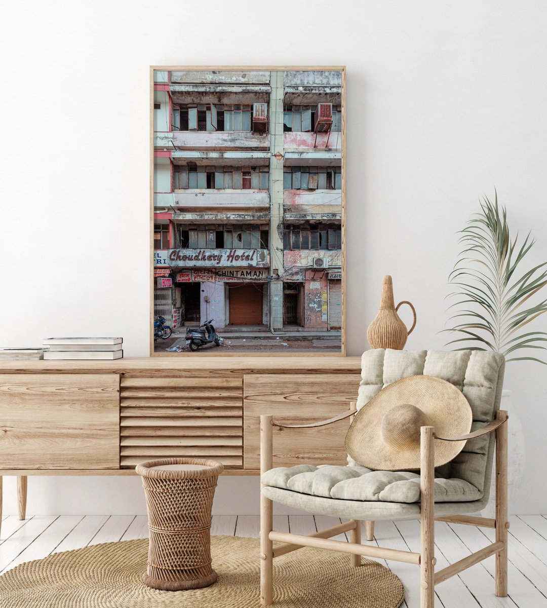 Graphic Abstract Photograph By Serge Horta, 17 X 24", Choudhary Hotel, Original Artwork