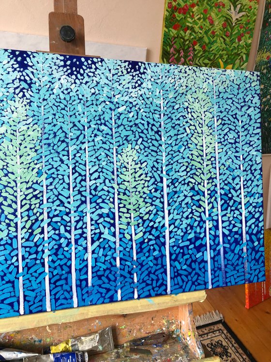 Blue birches