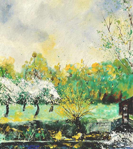 An old mill in spring