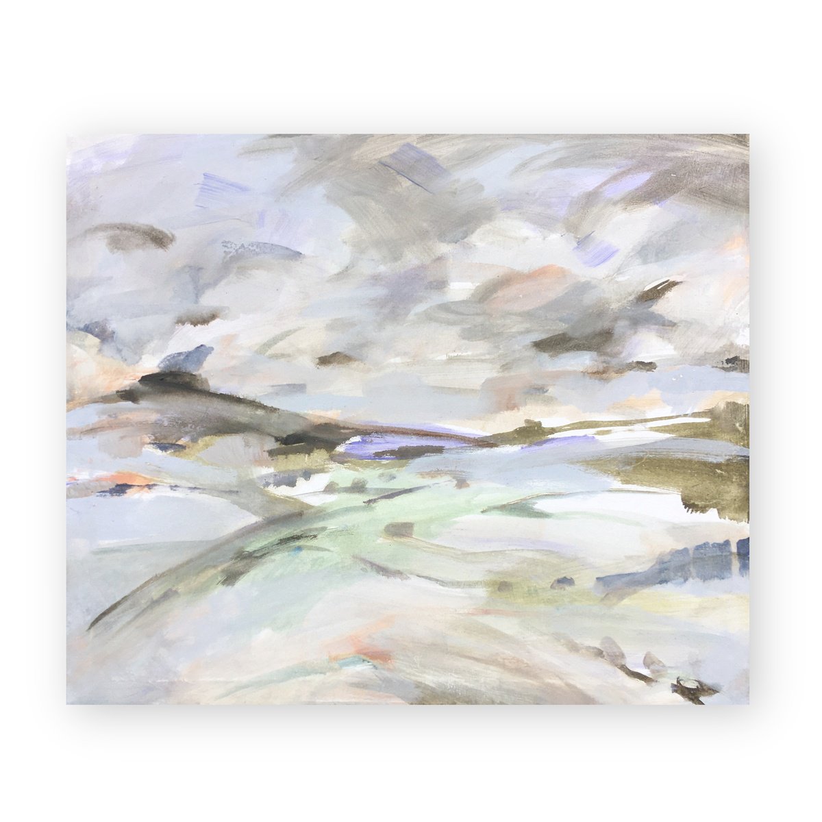 Expressive Landscape Watercolour By Guy Pickford, 35 X 29, Opening Up, Original Artwork