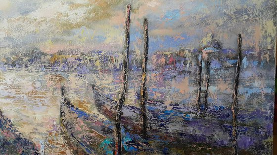 Abstract Painting oil on canvas Venice, Original, LARGE 134x83cm