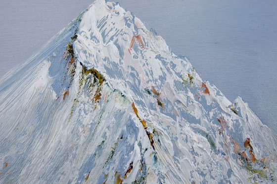 Everest winter - original oil painting on stretched canvas