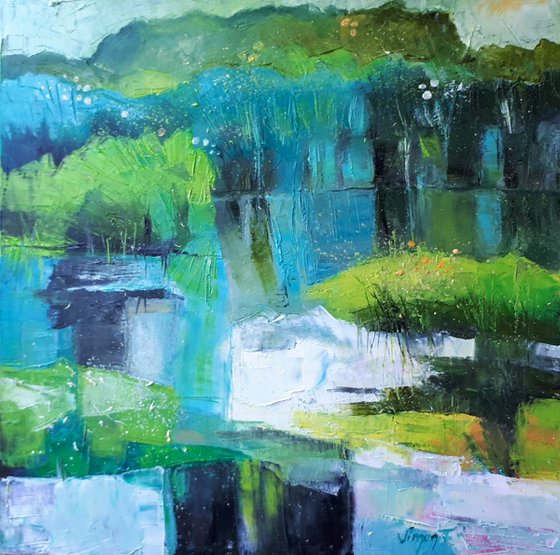 I like to be on the river (50x50cm)