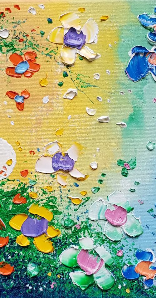 "Rainbow Meadow Flowers in Love" by Phil Broad